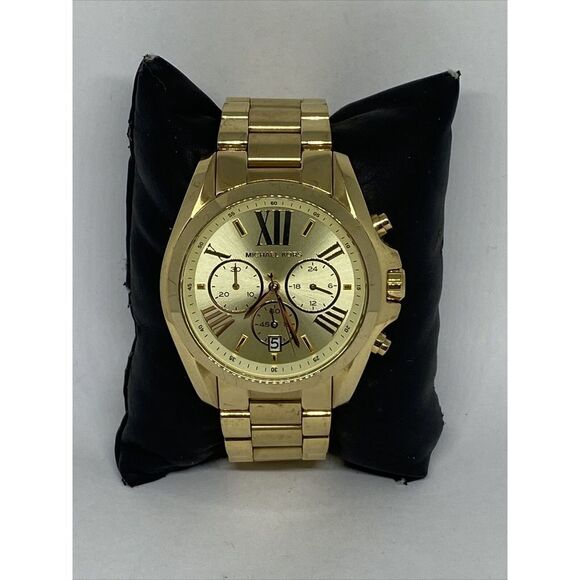 Michael Kors Bradshaw MK5605 Women Gold Stainless Steel Analog Dial Watch UC638 - Picture 1 of 12